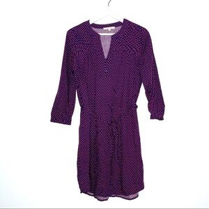 Stitch Fix 41 Hawthorn Polka Dot Cloey Shirt Dress Blue Red Polka Dot Small